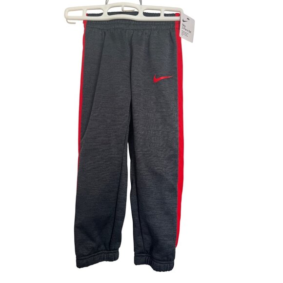 Nike Boys 2 Piece Size 4T Therma Fit Black Heather Sweatsuit NWT Gray Red Hoodie - Picture 9 of 12
